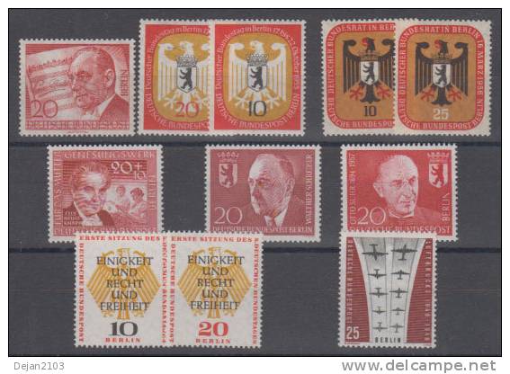 Germany West Berlin 11 Different Stamps MNH ** - Ungebraucht