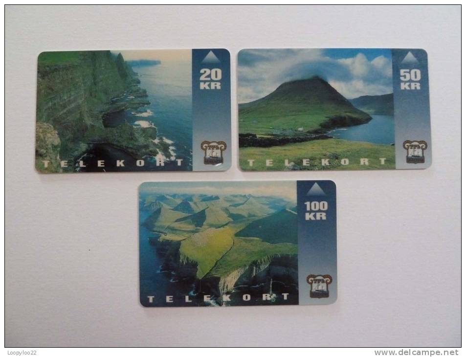 FAROE ISLANDS - Mint - Set Of 3 - 20, 50 & 100 Units - Féroé (Iles)