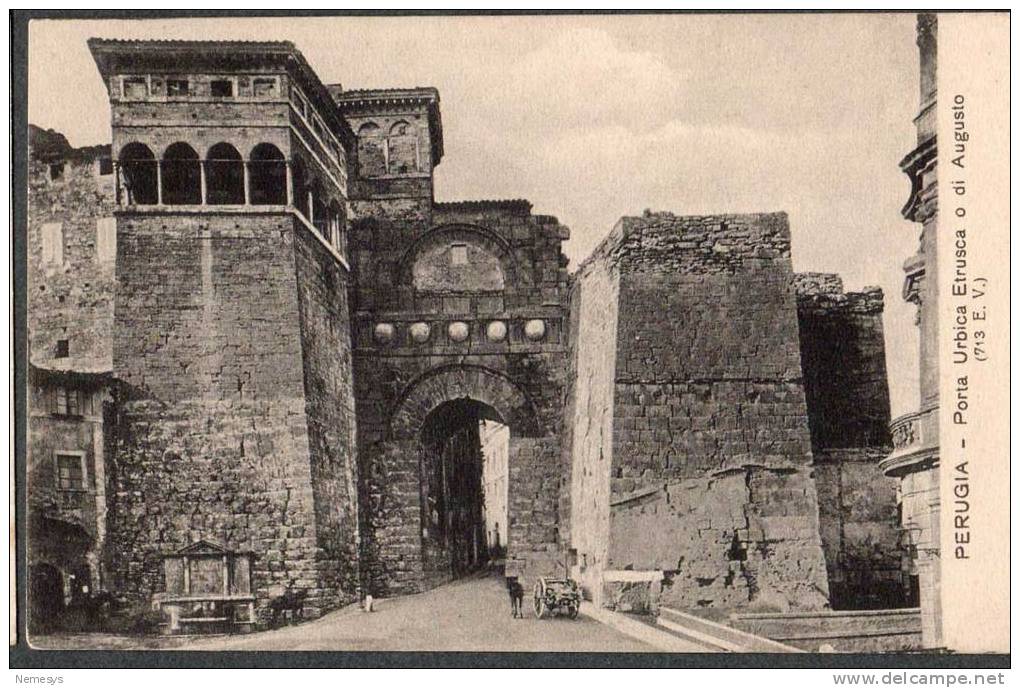 PERUGIA PORTA URBICA ETRUSCA O DI AUGUSTO FP NV SEE 3 SCAN ANIMATA - Perugia