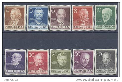 Germany Berlin Famous People (Mi#91/100) 1949 USED - Unused Stamps