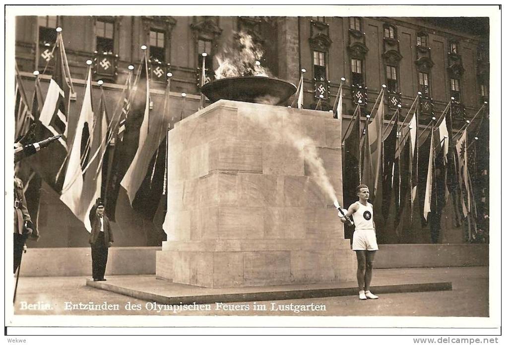 OY161 /Fotokarte Von Der Entzuendung Des Olympischen Feuers, Gelaufen Mit Machinenstempel-Werbung - Covers & Documents