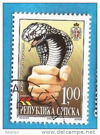 2002X   233    BOSNIA REPUBLIKA SRPSKA AGAINST TERRORISM MILITARIA SERPENTI  USED - Snakes