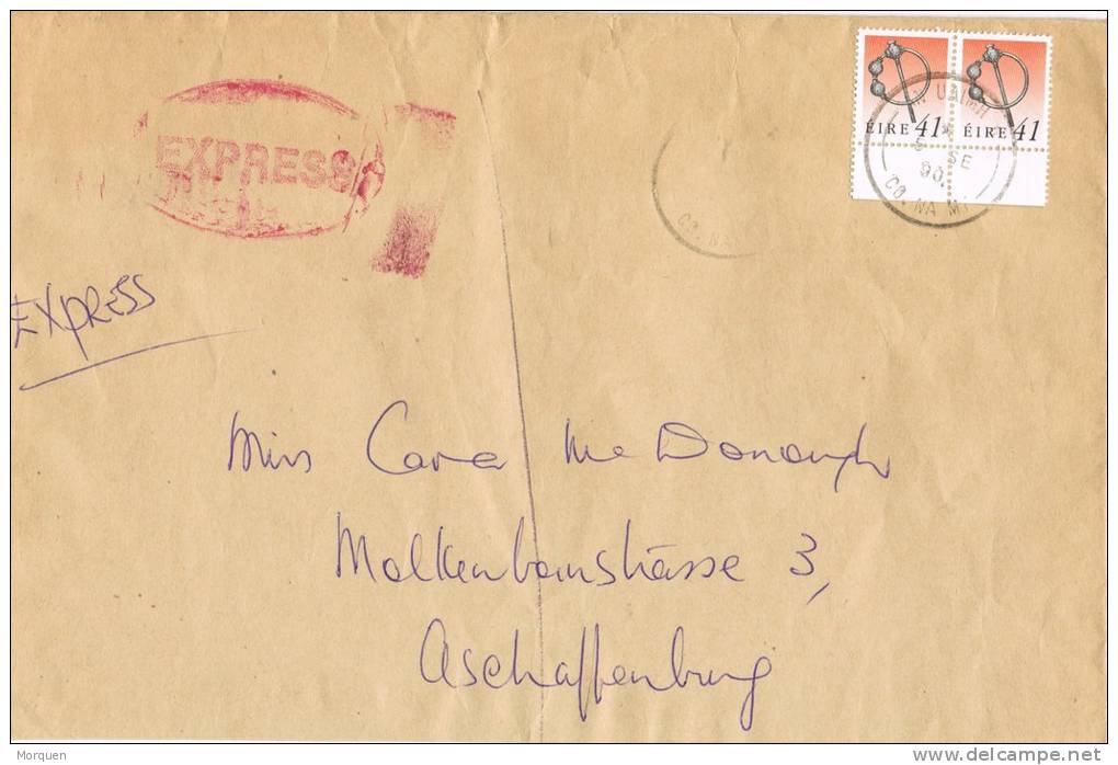 Carta Expres , Urgente NAVAN (Irlanda) 1990. An Uaimh - Storia Postale