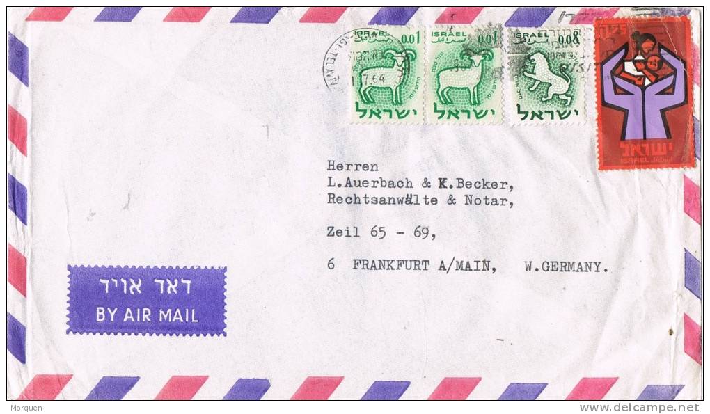 12928. Carta Aerea TEL AVIV (Israel) 1964. Zodiac Stamp - Storia Postale