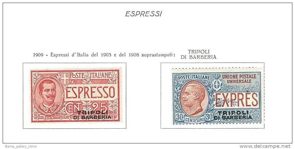 LEVANTE - TRIPOLI DI BARBERIA - SASS. ESPRESSI 1/2  - ANNO 1909  NUOVA CON GOMMA INTEGRA ** MNH - Bureaux D'Europe & D'Asie