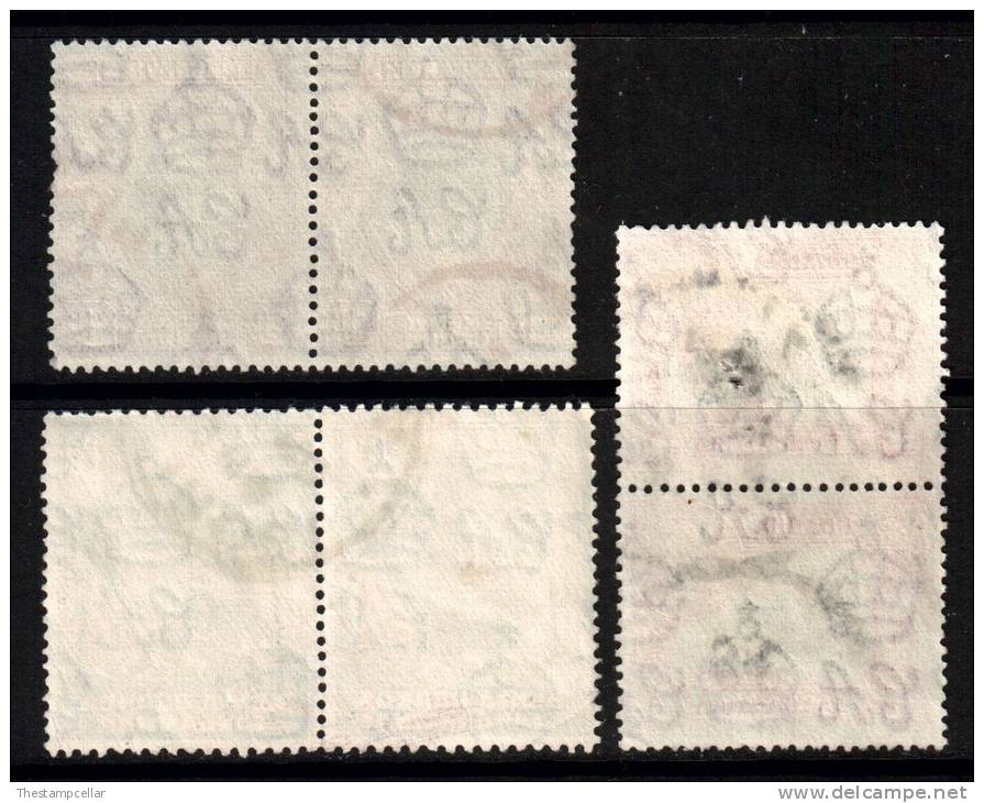 KENYA-UGANDA-TANGANYIKA: GV - 1935 1c, 10c & 15c In Pairs (SG110, SG112, SG113), Fine Used - Kenya, Ouganda & Tanganyika