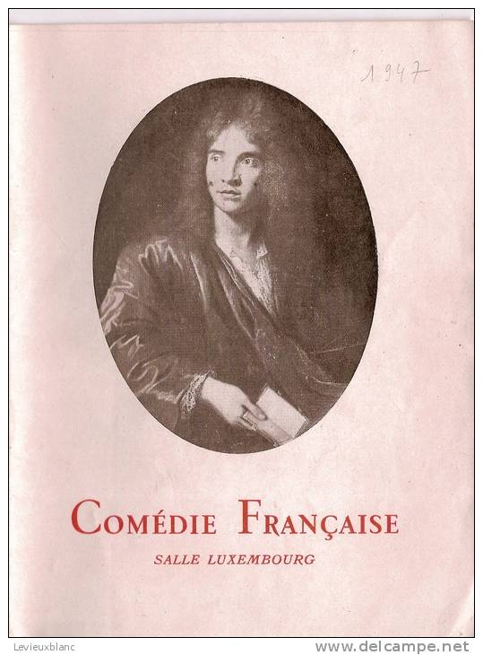 Programme/théatre/Comédie Française/ Salle Luxembourg/Paris/ 1947  PROG30 - Programma's