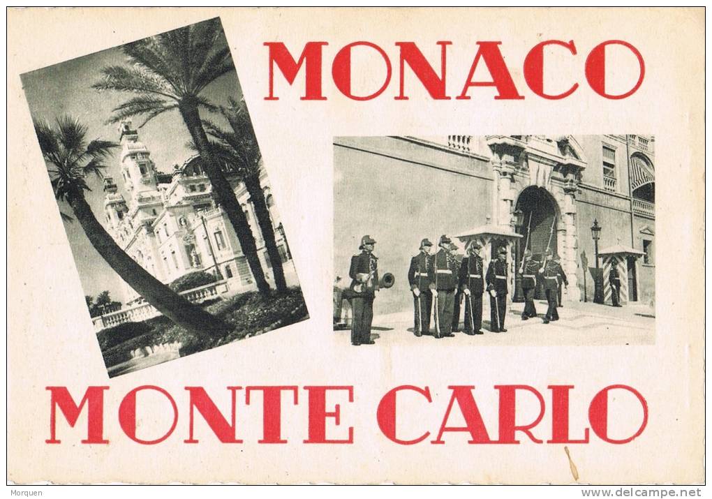 Postal MONTECARLO (Monaco)  Casino Y Relevo De La Guardia, Palacio Principe - Fürstenpalast