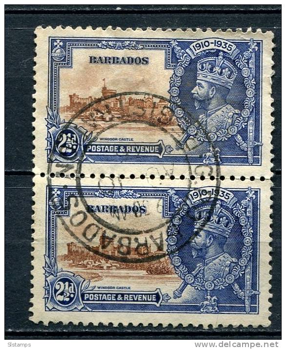 Barbados 1935 Sc 188 Used Pair - Barbades (1966-...)