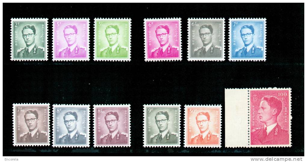 N°1066/1075 - Série Baudouin Type Marchand, Neuve Sans Charnière; Fraîcheur Postale.  COB. 370 Euros. - 8169 - 1953-1972 Lunettes