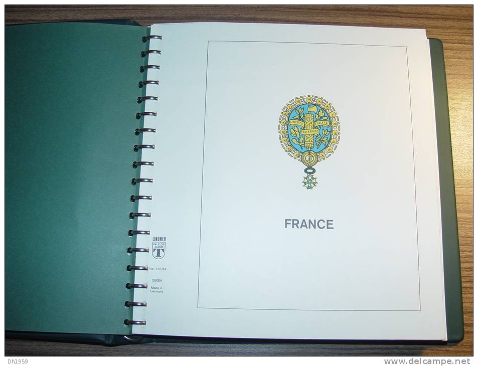 OCCASION FRANCE 1976-1987 !!! LINDNER 1 RELIURE VERTE  + Env. 68 FEUILLES PREIMPRIMEES - Bindwerk Met Pagina's