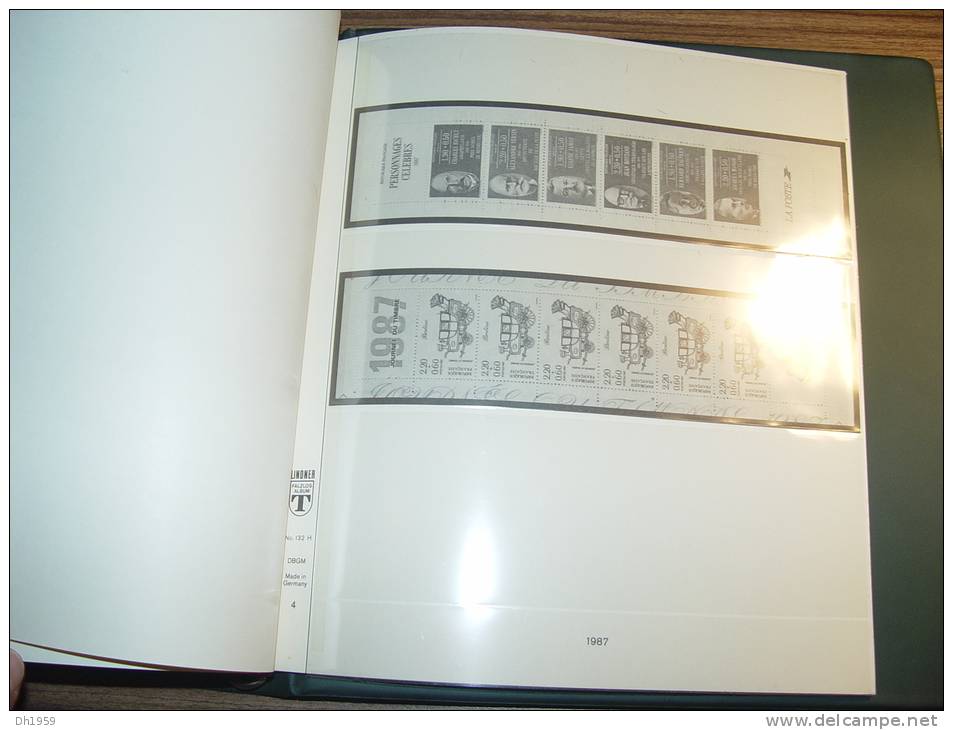 OCCASION FRANCE 1976-1987 !!! LINDNER 1 RELIURE VERTE  + env. 68 FEUILLES PREIMPRIMEES