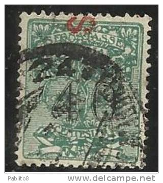 ITALY KINGDOM ITALIA REGNO 1924 SEGNATASSE PER VAGLIA 40 CENTESIMI VERDE MIRTO USED - Vaglia Postale