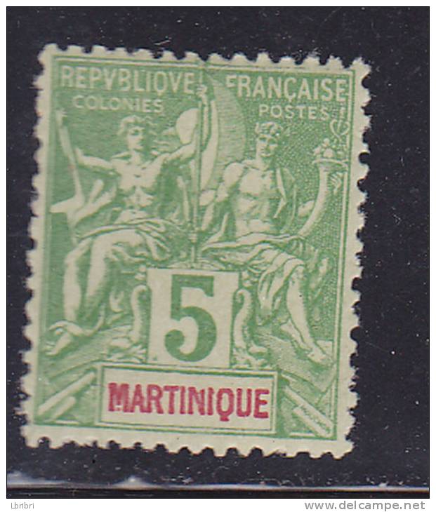 MARTINIQUE N° 34 5C VERT TYPE ALLÉGORIQUE NEUF SANS CHARNIÈRE - Andere & Zonder Classificatie