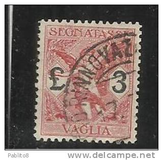 ITALY KINGDOM ITALIA REGNO 1924 SEGNATASSE PER VAGLIA LIRE 3 USED - Taxe Pour Mandats
