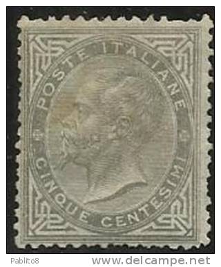 ITALIA REGNO ITALY KINGDOM 1865 EFFIGIE RE VITTORIO EMANUELE II CENTESIMI 5c TORINO MH - Ungebraucht