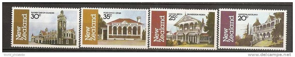 Nouvelle Zelande 1982 N° 811 / 4 ** Architecture, Train, Gare, Poste, Ophir, Dunedin, Palmerston, Auckland, Caccia Birch - Ongebruikt