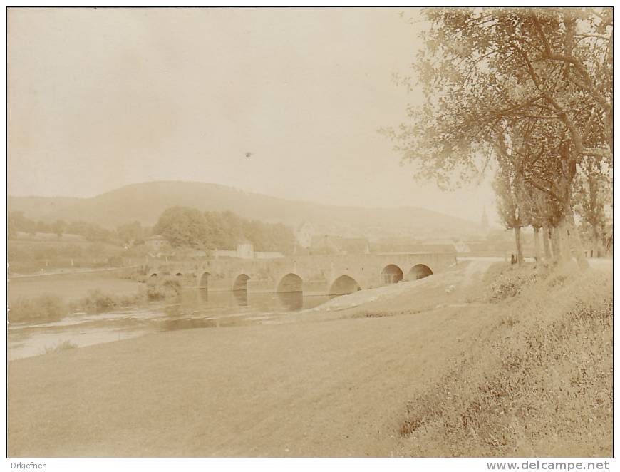 Euerdorf, Kreis Bad Kissingen, Bayern, Saalebrücke, FOTO Um 1912, Original - Lieux