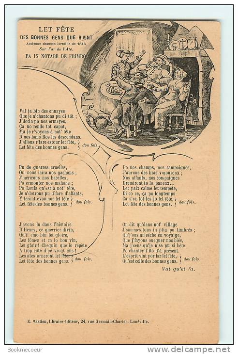 LET FETE  DES BONNES GENS QUE R'VINT Ancienne Chanson Lorraine De 1815 Sur L'ar De L'Ale  PA IN NOTABLE DE FRIMBO - Musique