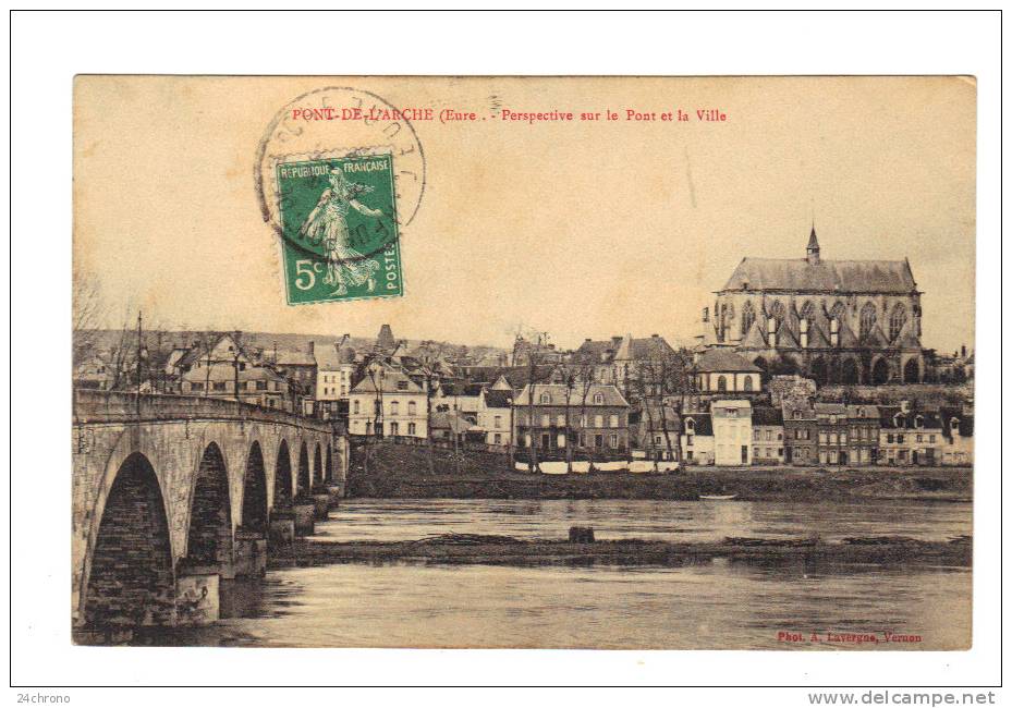 Pont De L' Arche: Perspective Sur Le Pont Et La Ville (12-3969) - Pont-de-l'Arche