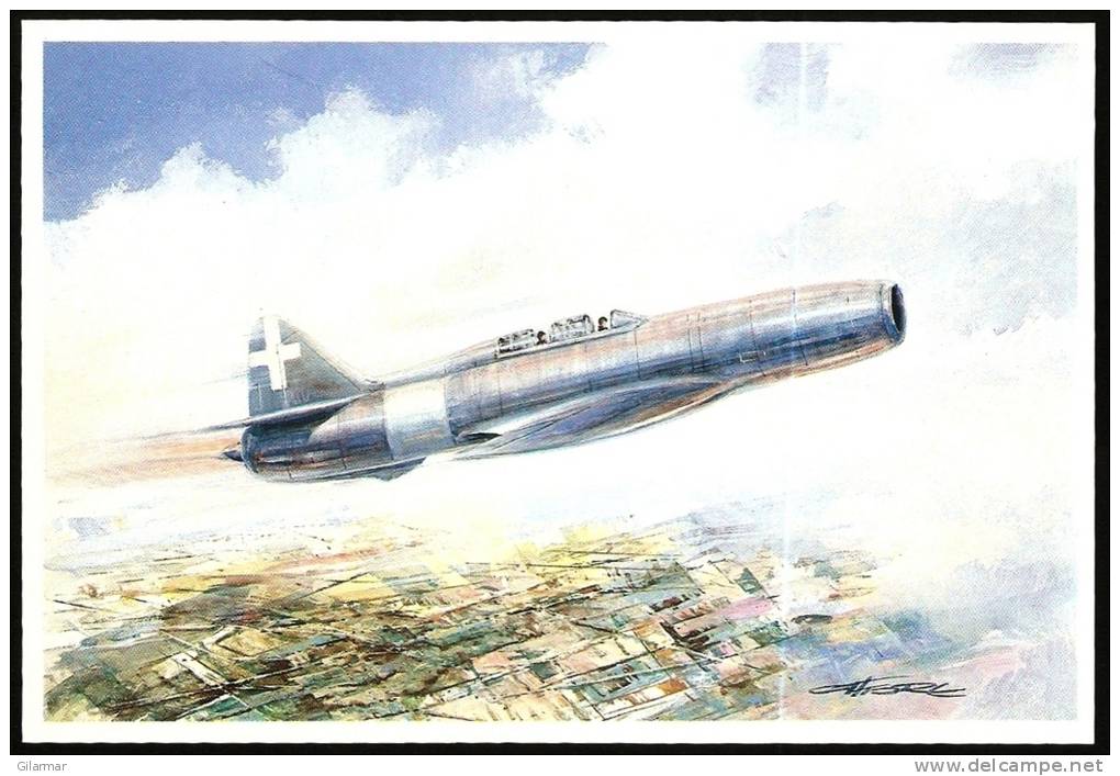 ITALIA 1991 - FLORENTIA ´91 - 50° ANNIVERSARIO PRIMO VOLO POSTALE A REAZIONE MILANO / GUIDONIA CON CAMPINI-CAPRONI CC2 - 1939-1945: 2a Guerra