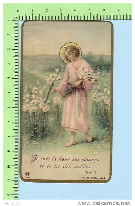 Ka-636 Switzerland Goldprint ( Je Suis La Fleur Des Champ..) Image Pieuse 1925 Environ Holycard Santini - Images Religieuses