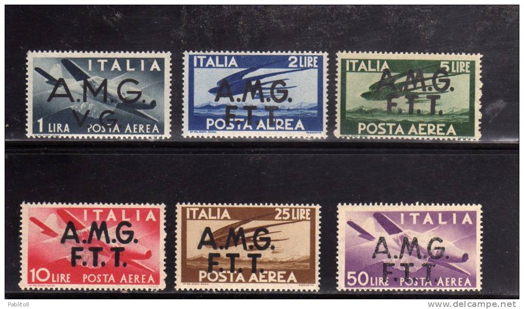 TRIESTE A 1947 AMG-FTT OVERPRINTED AIR MAIL POSTA AEREA DEMOCRATICA SERIE COMPLETA MNH BEN CENTRATA - Poste Aérienne