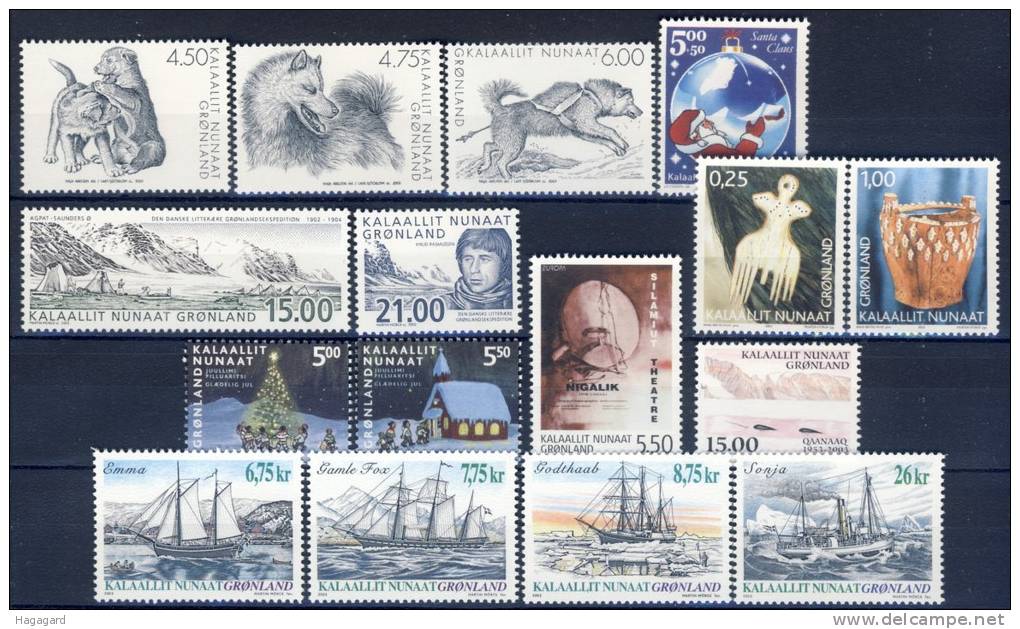 ##A1430. Greenland 2003. Year Set : Single Stamps From Sheets. MNH(**). - Full Years