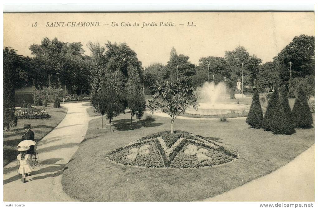 CPA 42 SAINT CHAMOND  UN COIN DU JARDIN PUBLIC - Saint Chamond