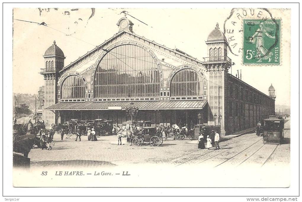 Cpa  Le Havre La Gare  édit LL N°83 Voyagée - Gare