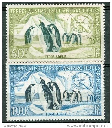 ANTARCTICS ANTARCTIQUES TAAF 1956 MI 8-9 PENGUIN PINGOUIN PINGUIN - Andere & Zonder Classificatie