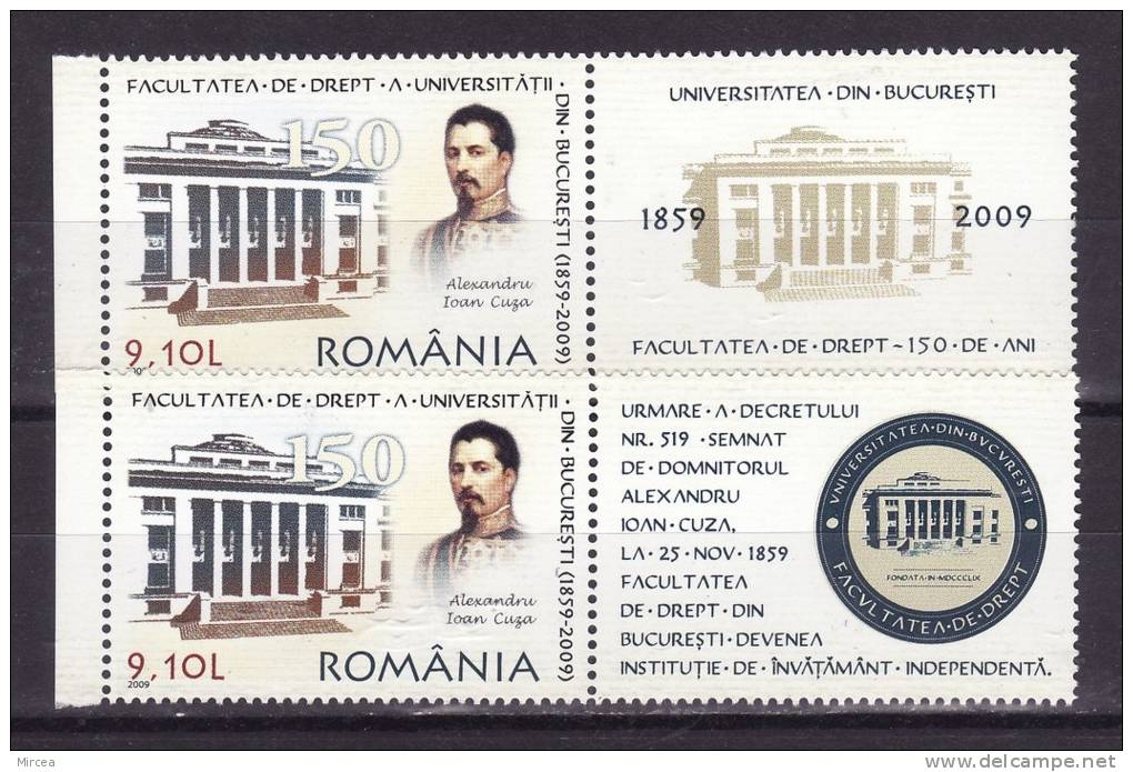 Roumanie 2009  Yv. No. 5397 Neuf** Avec  Deux Vignettes Differentes - Unused Stamps