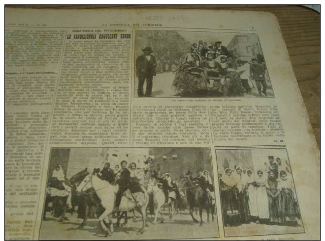 DOMENICA DEL CORRIERE 31/5/1925 DESULO OZIERI FONNI PLOAGHE PASTRENGO MONUMENTO AI CADUTI - Other & Unclassified