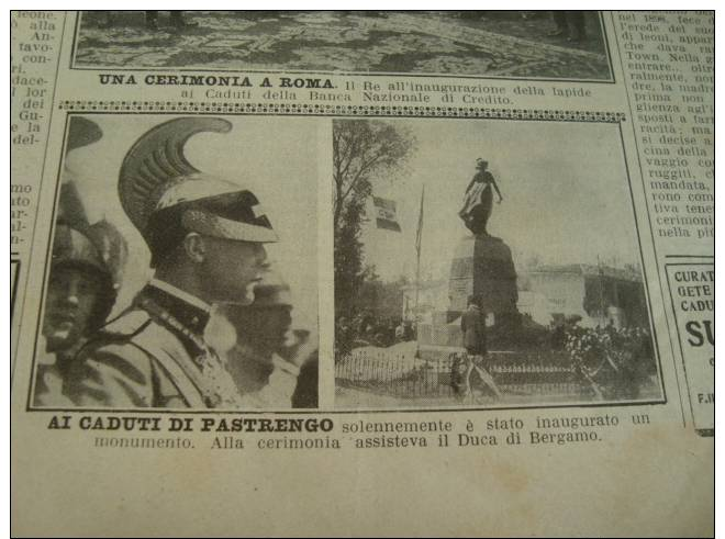 DOMENICA DEL CORRIERE 31/5/1925 DESULO OZIERI FONNI PLOAGHE PASTRENGO MONUMENTO AI CADUTI - Other & Unclassified