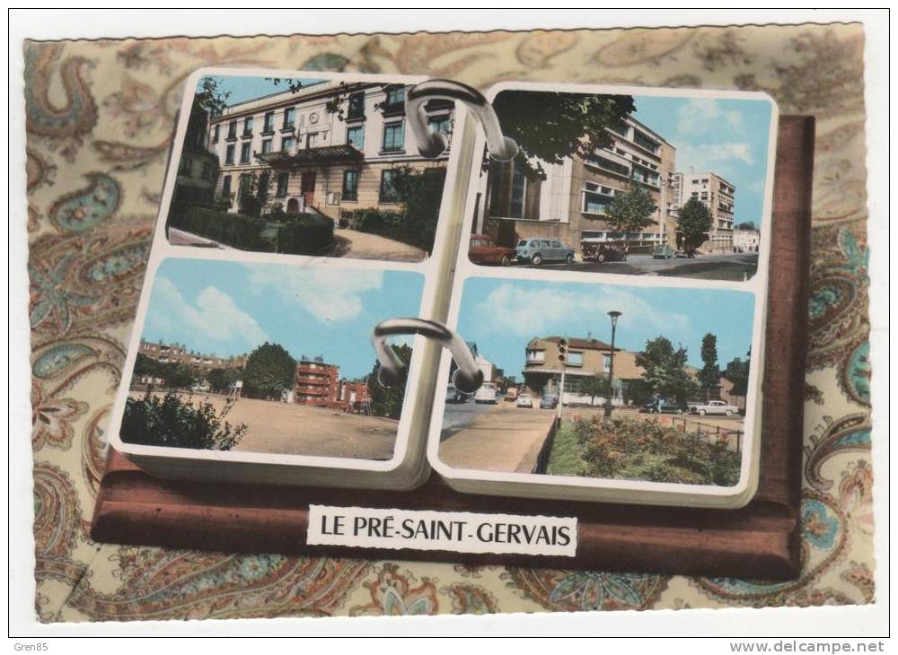 CPSM COLORISEE MULTIVUES, LE PRE ST SAINT GERVAIS, SEINE SAINT DENIS 93 - Le Pre Saint Gervais