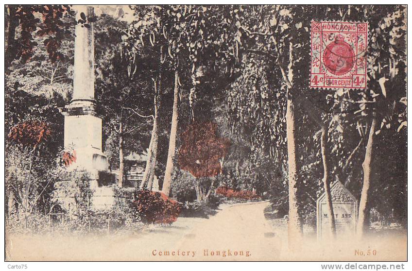 Chine -  Hong-Kong -  Cemetery - Cimetière - Postmark Cachet 1929 - Chine (Hong Kong)