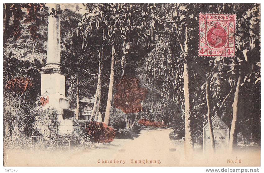 Chine -  Hong-Kong -  Cemetery - Cimetière - Postmark Cachet 1929 - Cina (Hong Kong)