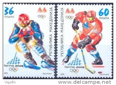 MK 2006-377-8 OLYMPIC GAMES TORINO, MACEDONIA, 1 X 2v, MNH - Winter 2006: Torino