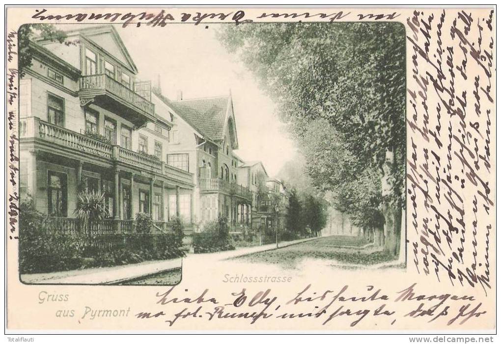 Gruss Aus Bad Pyrmont Schloßstraße Grünlich 6.7.1900 Gelaufen TOP-Erhaltung - Bad Pyrmont