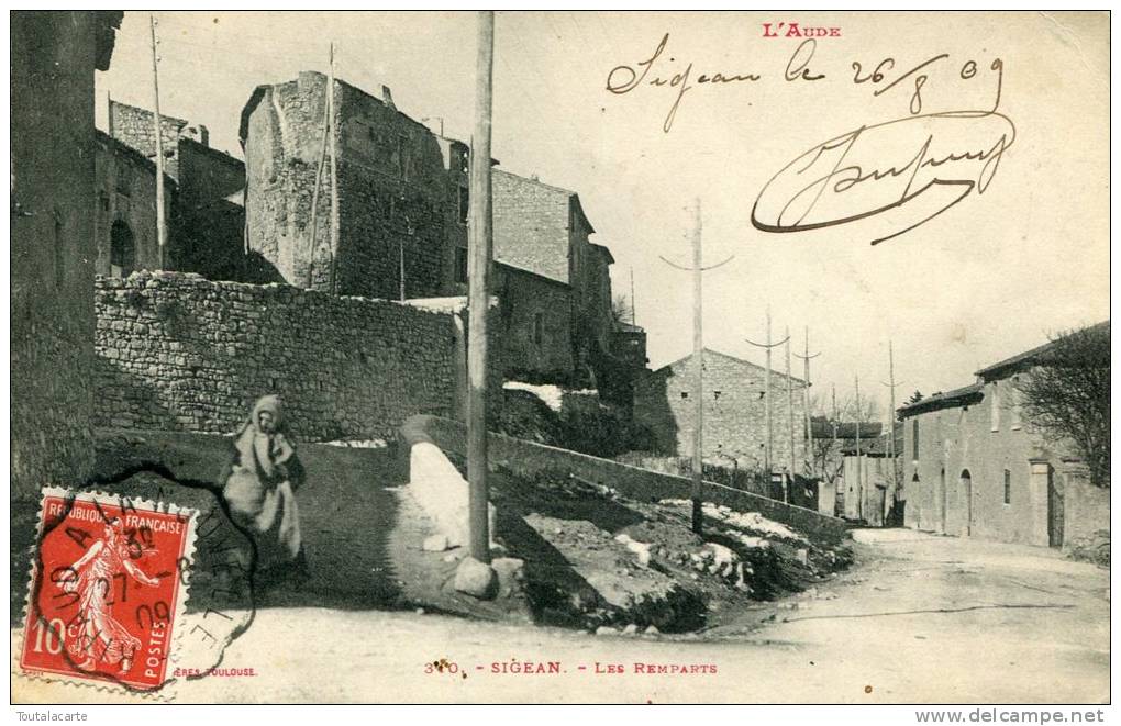 CPA 11 SIGEAN LES REMPARTS 1909 - Sigean