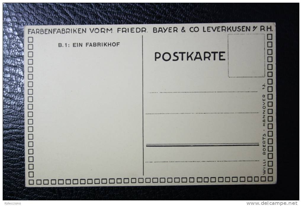 Postcard Farbenfabriken Vorm. Friedr. Bayer & Co Leverkusen - B. 1 Ein Fabrikhof - Factory - Leverkusen