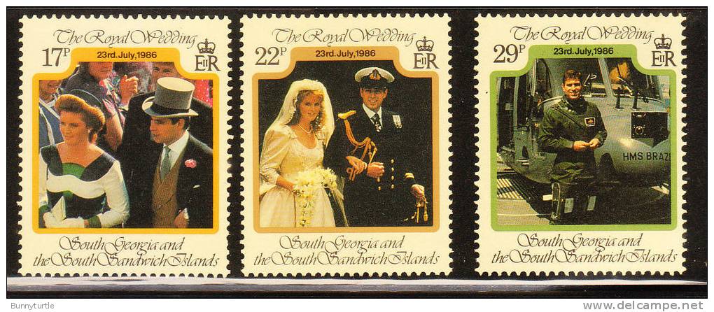 South Georgia 1986 Wedding Of Prince Andrew & Sarah Ferguson MNH - Georgia Del Sud