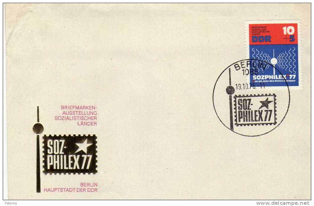 FDC Berli, 1977, DDR, Philex77 - Storia Postale