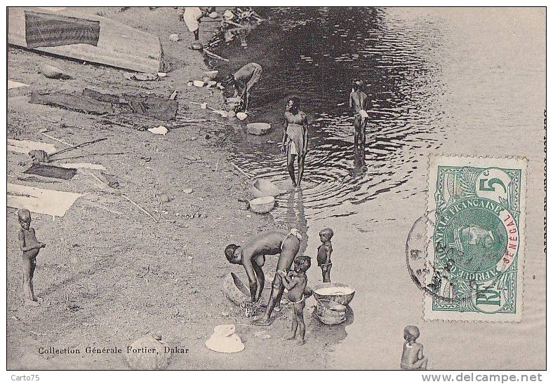 Afrique - Sénégal - Toilette Fleuve - Fortier - Senegal