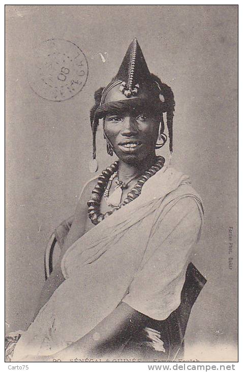 Afrique - Sénégal -  Guinée -  Femme Foulah Ethnie - Bijoux - Sénégal
