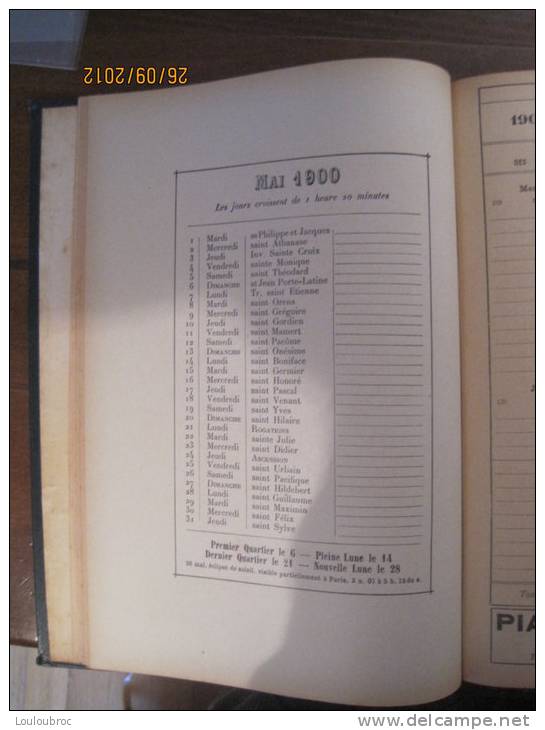 AGENDA ILLUSTRE 1900 DES GRANDS MAGASINS DE LA VILLE DE SAINT DENIS  FORMAT 27 X 19 CM  100 PAGES EN PARFAIT ETAT - Groot Formaat: ...-1900