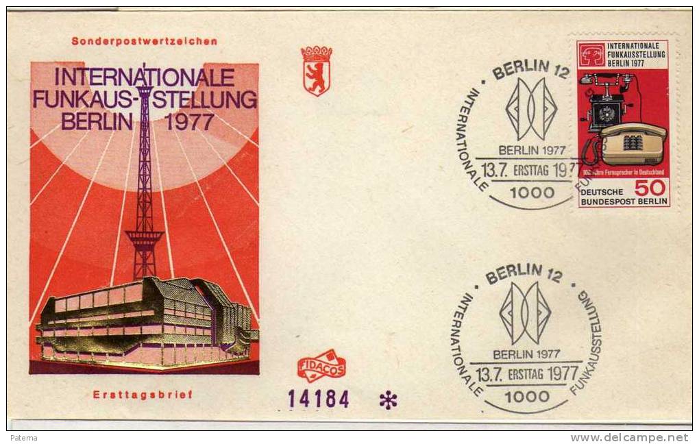 FDC Berlin 1977, Funkaus-stellung    Alemania - Brieven En Documenten