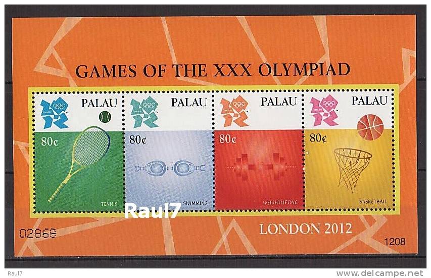 Palau - Tennis, Basketball, J.O. London 2012 - Feuillet Neufs // Mnh - Palau