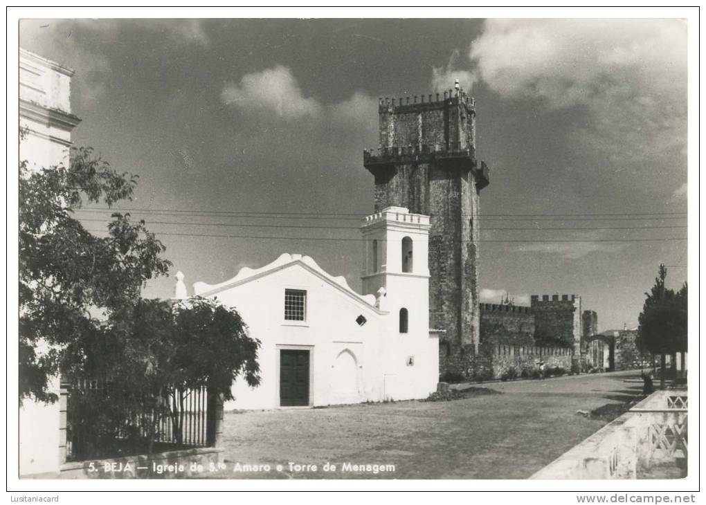 PORTUGAL - BEJA Igreja De Stº. Amaro E Torre De Menagem (Ed. Pap. Estudantina, Nº 5) Carte Postale - Beja