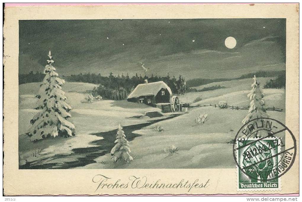 HAPPY NEW YEAR / MERRY CHRISTMAS, Berlin - Charlottenburg2, 1934., Germany - Charlottenburg